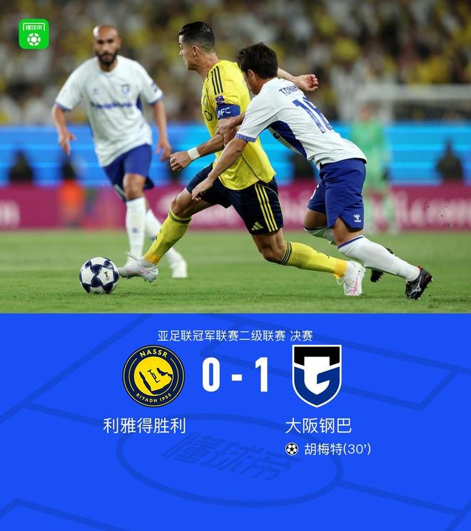 大阪钢巴1-0利雅得胜利夺得亚冠二级冠军，胡梅特制胜